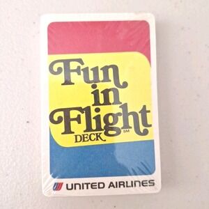 NEW SEALED Vintage United Airlines Fun‎ in Flight Deck of cards & activities
